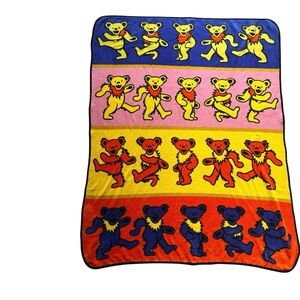 Grateful Dead dancing bears fleece blanket